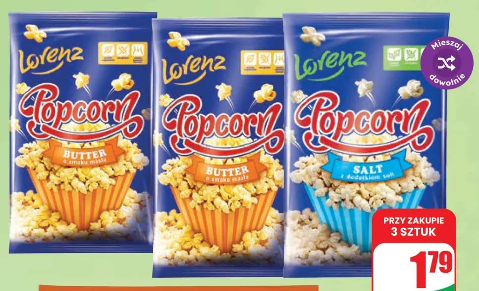 Popcorn do mikrofali o smaku masła Lorenz +1 wariant