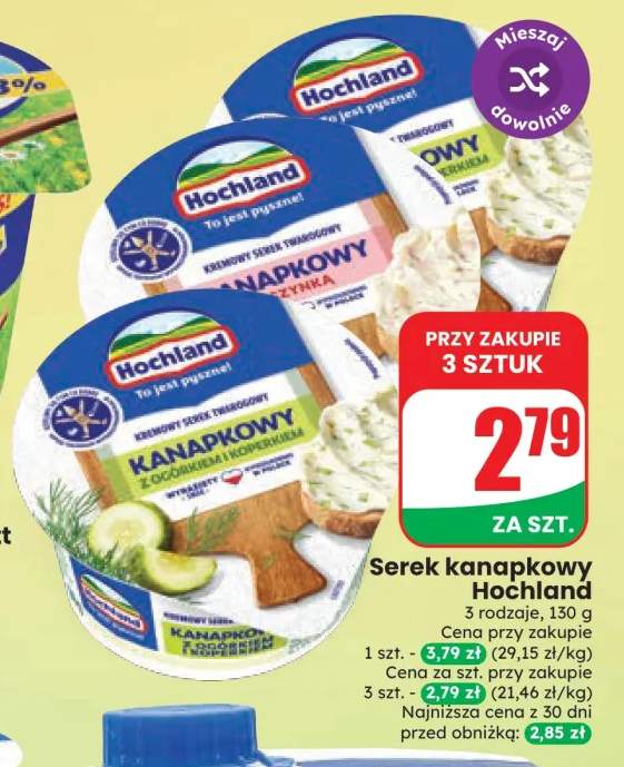 Serek kanapkowy Hochland z ogórkiem i koperkiem +2 warianty