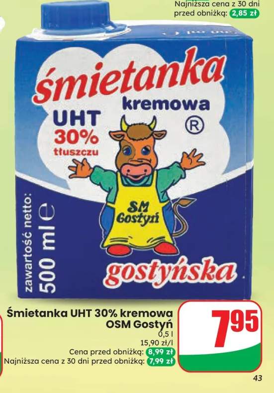 Śmietanka UHT kremowa OSM Gostyń 30%