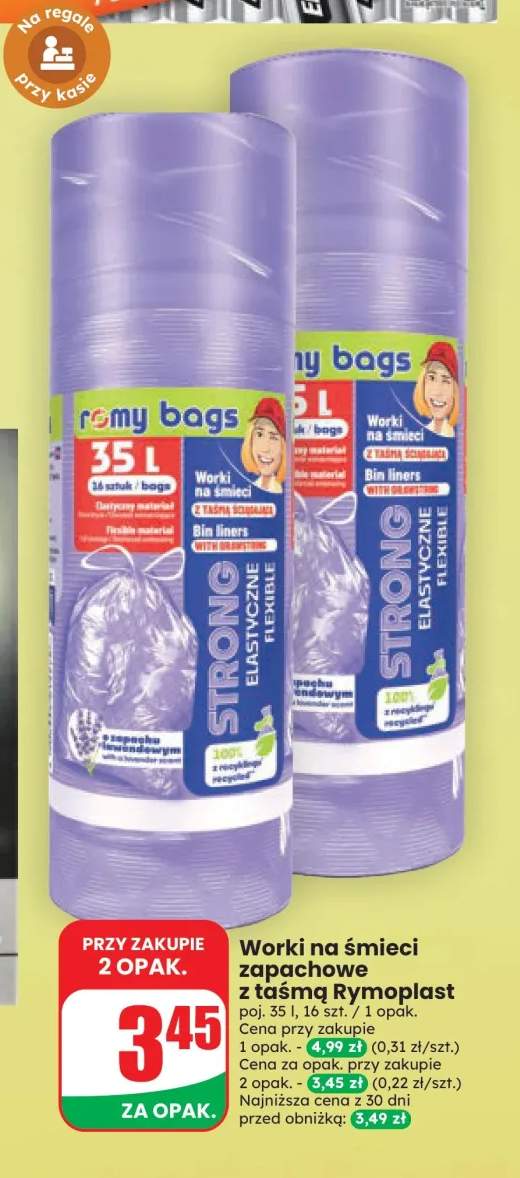 Worki na śmieci zapachowe z taśmą Rymoplast 35 l