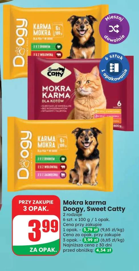 Mokra karma Doogy 6-pak +1 wariant