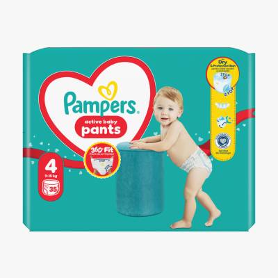 Pieluchomajtki 4 active baby 9-15kg Pampers 35szt