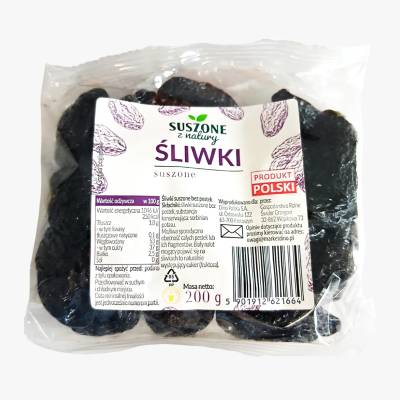 Śliwki suszone Suszone z natury 200g szt