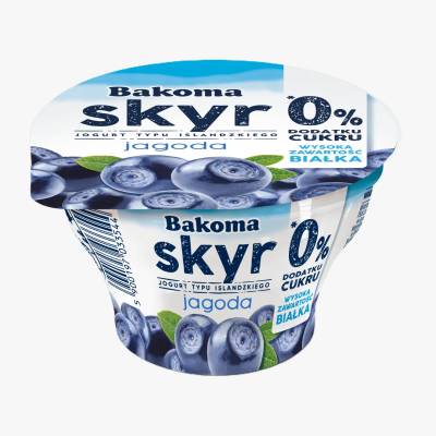 Jogurt skyr owocowy 0% cukru Bakoma 150g mix