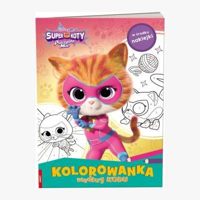 Kolorowanka według kodu licencja z naklejk. mix