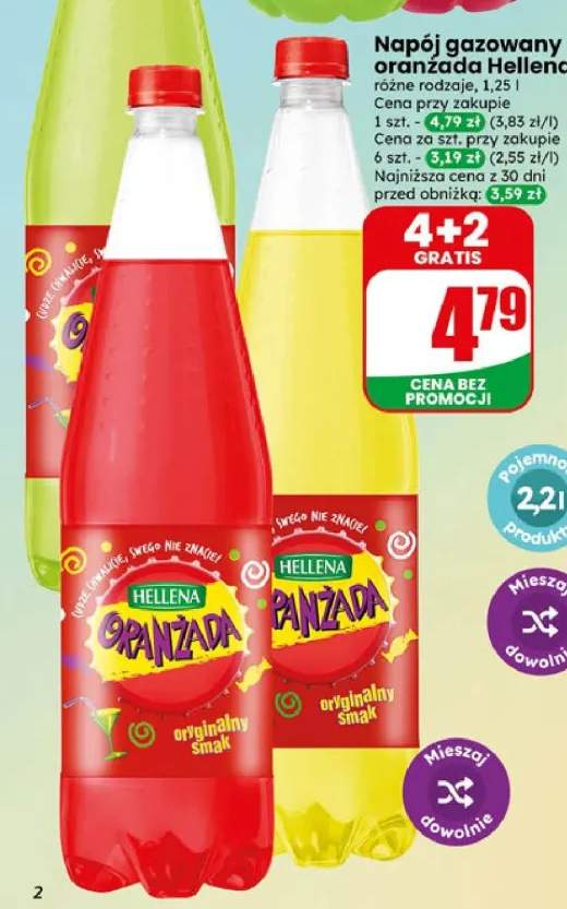 Napój gazowany oranżada Hellena czerwona +2 warianty