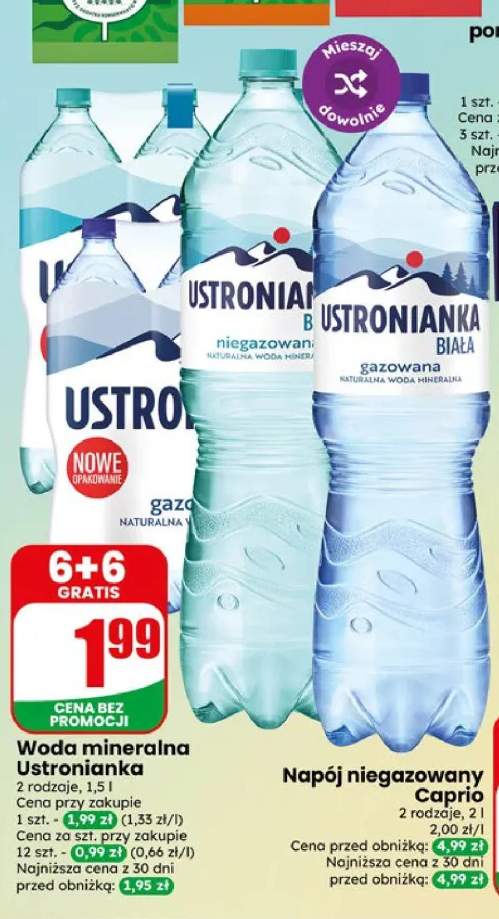 Woda mineralna niegazowana Ustronianka +2 warianty