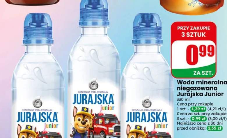 Woda mineralna niegazowana Jurajska Junior