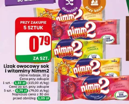 Lizak owocowy sok i witaminy Nimm2