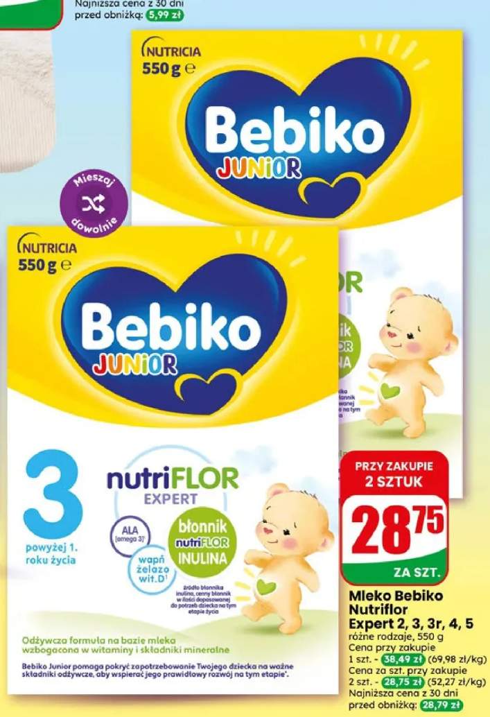 Mleko Bebiko Nutriflor Expert 3r +4 warianty