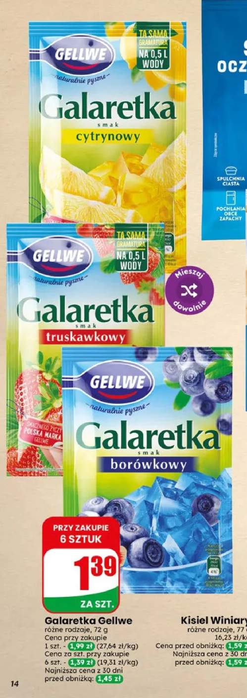 Galaretka Gellwe smak cytrynowy +2 warianty