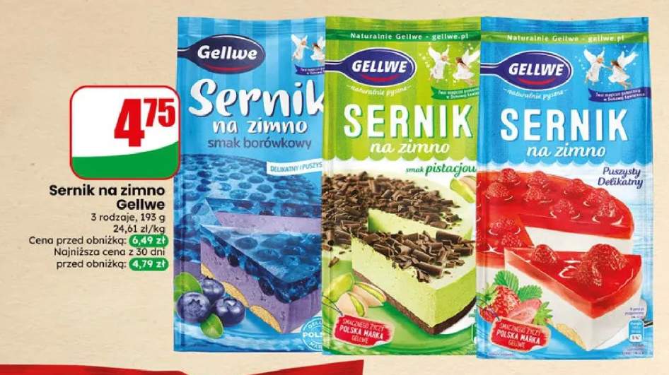 Sernik na zimno smak borówkowy Gellwe +2 warianty