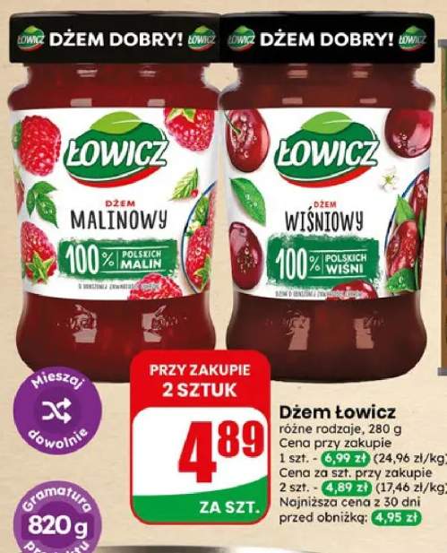 Dżem malinowy Łowicz +1 wariant