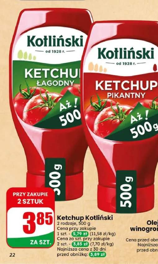 Ketchup Kotliński łagodny +1 wariant