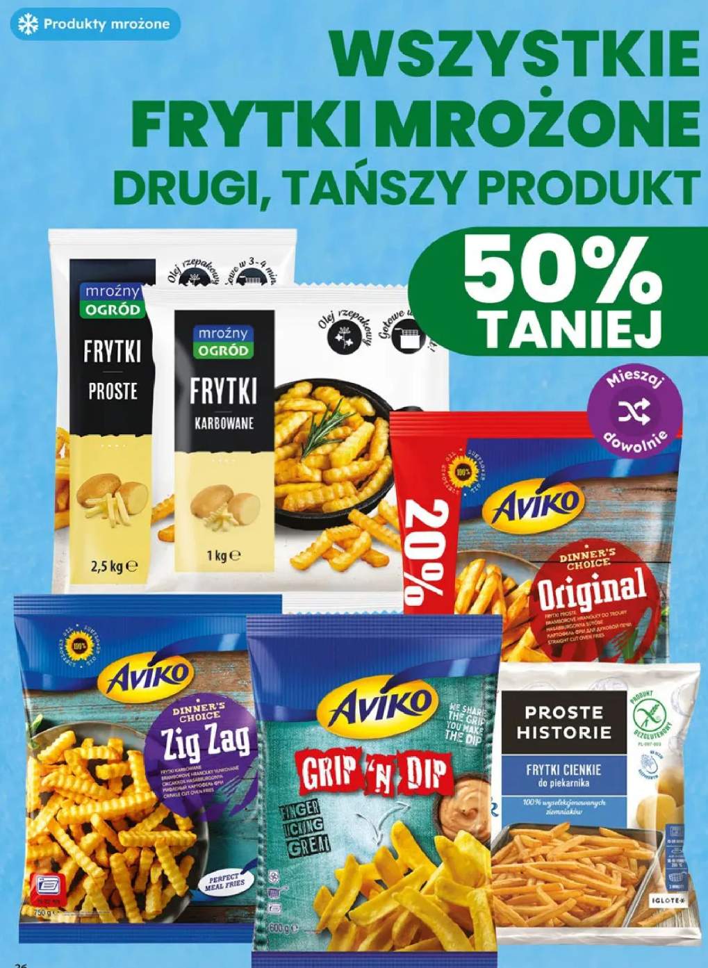 Frytki mrożone +6 wariantów