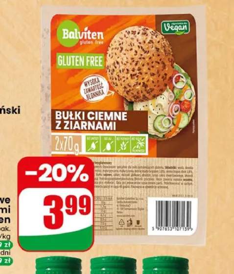 Bułki bezglutenowe ciemne z ziarnami 2-pak Balviten