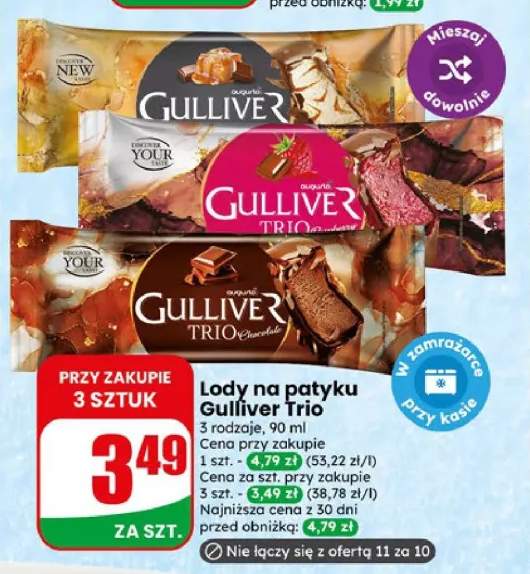 Lody na patyku Gulliver Trio Augusto