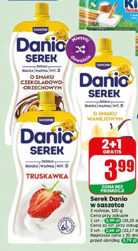 Serek Danio w saszetce o smaku czekoladowo-orzechowym +2 warianty
