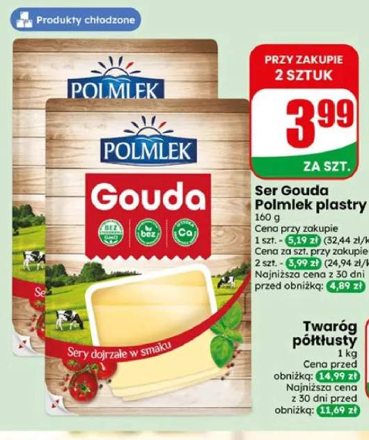 Ser gouda w plastrach Polmlek