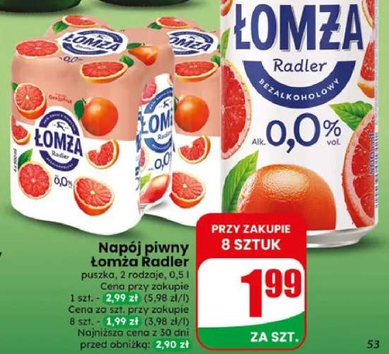 Napój piwny Łomża Radler