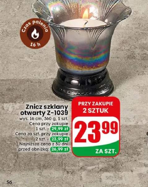 Znicz szklany otwarty Z-1039