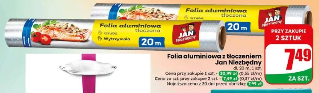 Folia aluminiowa z tłoczeniem Jan Niezbędny