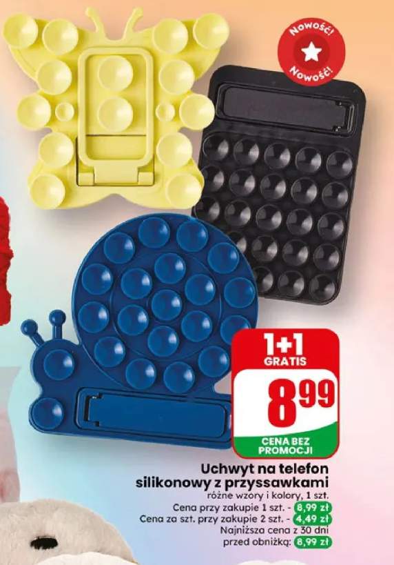 Uchwyt na telefon silikonowy z przyssawkami
