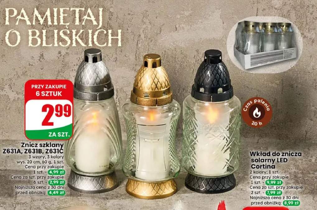 Znicz szklany Z631B +2 warianty