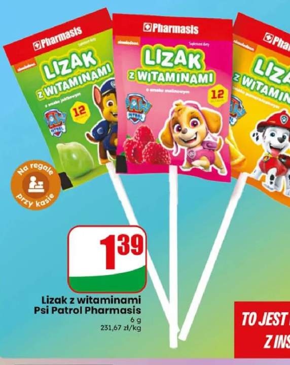 Lizak z witaminami jabłkowy Psi Patrol Pharmasis +2 warianty