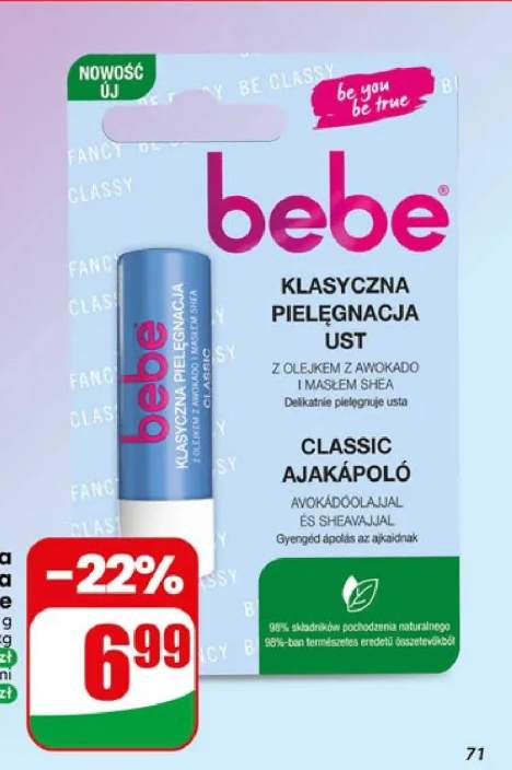 Pomadka pielęgnująca klasyczna Bebe