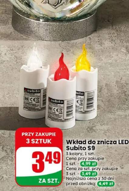 Wkład do znicza LED Subito S9