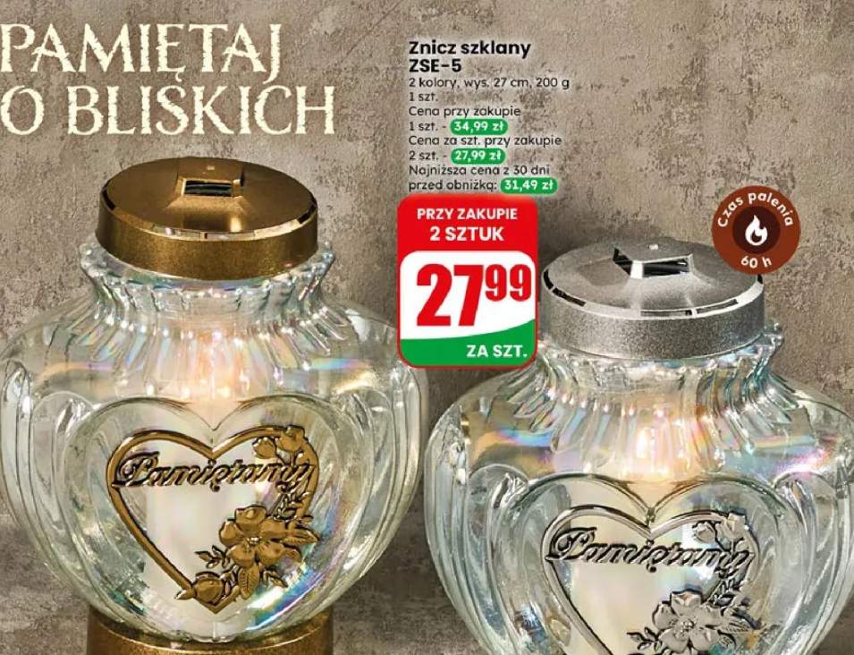 Znicz szklany Katedra mini