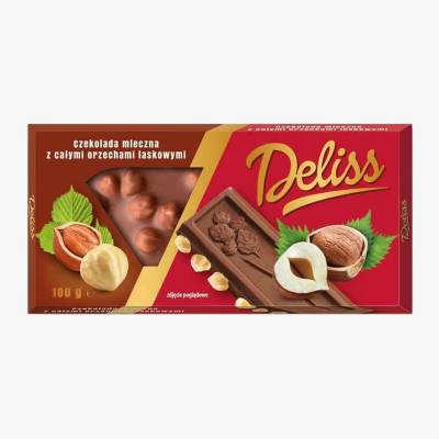 Czekolada mleczna z całymi orzechami Deliss 100g