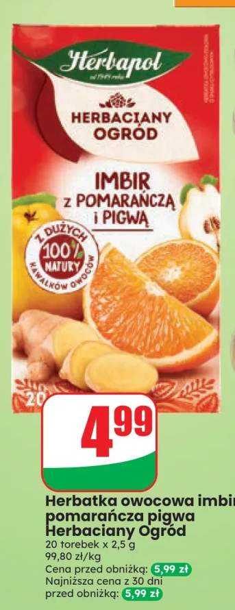 Herbatka owocowa imbir pomarańcza pigwa Herbaciany Ogród Herbapol