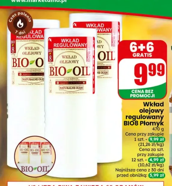 Wkład olejowy regulowany BIO8 Płomyk