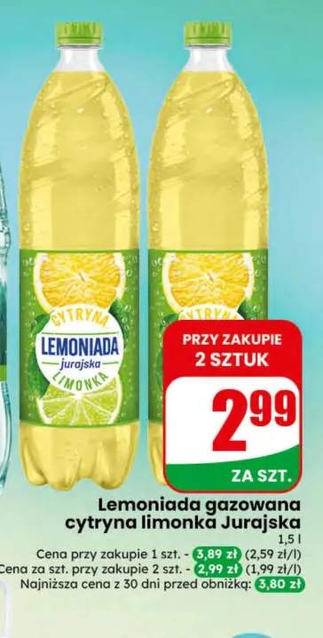 Lemoniada gazowana cytryna limonka Jurajska