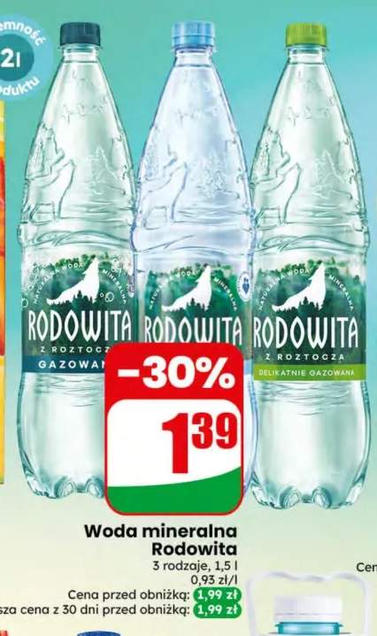 Woda mineralna gazowana Rodowita +2 warianty