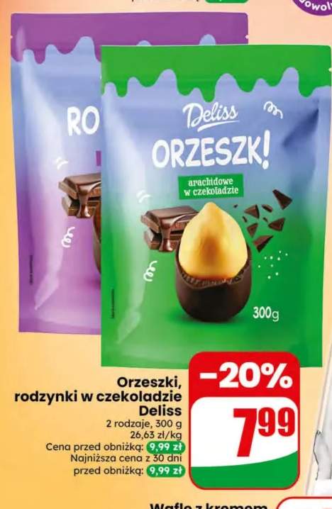 Rodzynki w czekoladzie Deliss +1 wariant