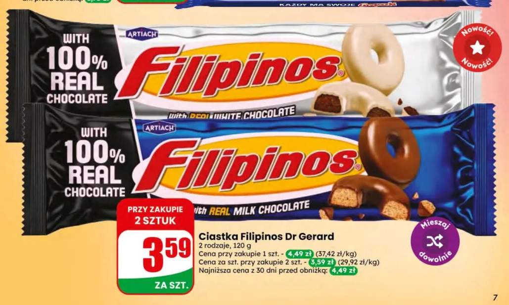 Ciastka Filipinos w białej czekoladzie Dr Gerard +1 wariant