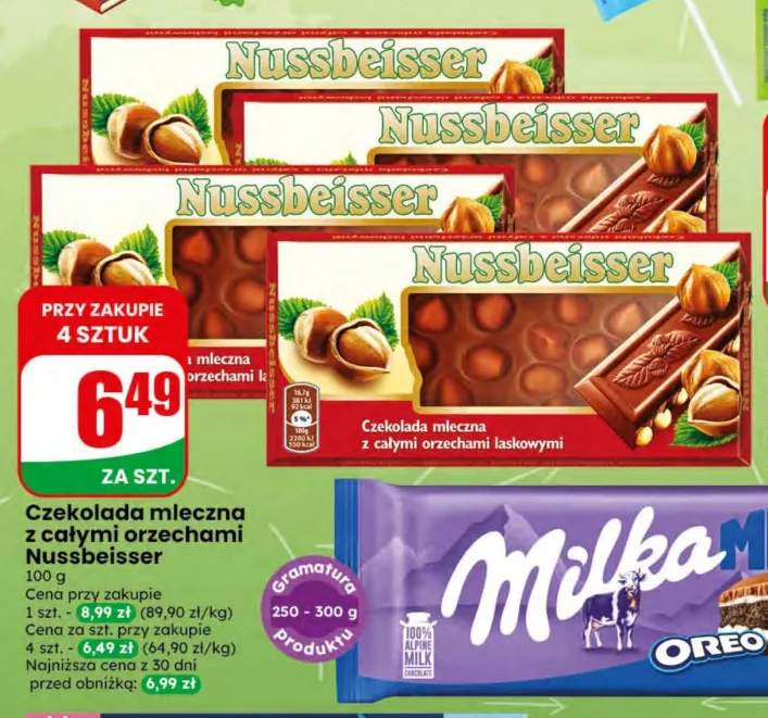Czekolada mleczna z całymi orzechami Nussbeisser