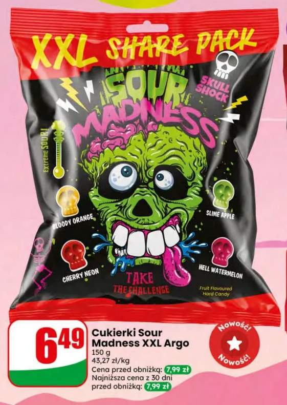 Cukierki Sour Madness XXL Argo
