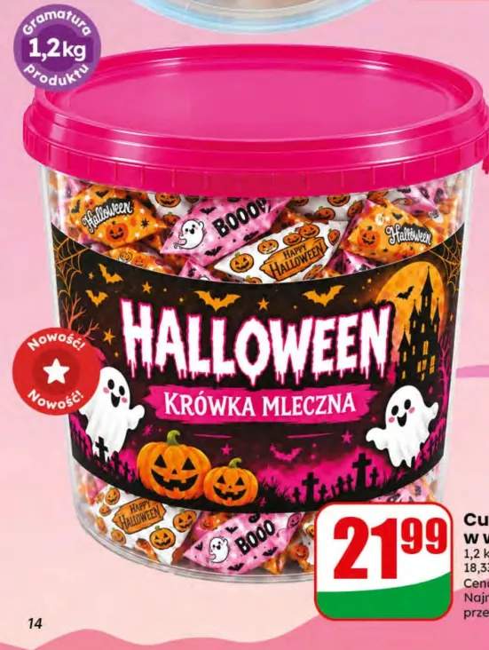 Cukierki Krówka Mleczna w wiaderku Halloween
