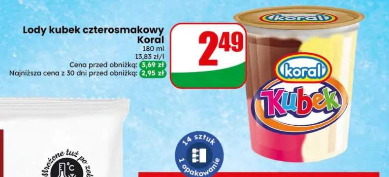 Lody kubek czterosmakowy
