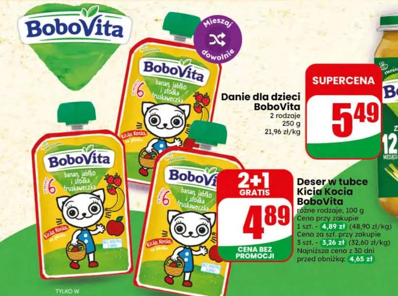 Deser w tubce Kicia Kocia BoboVita