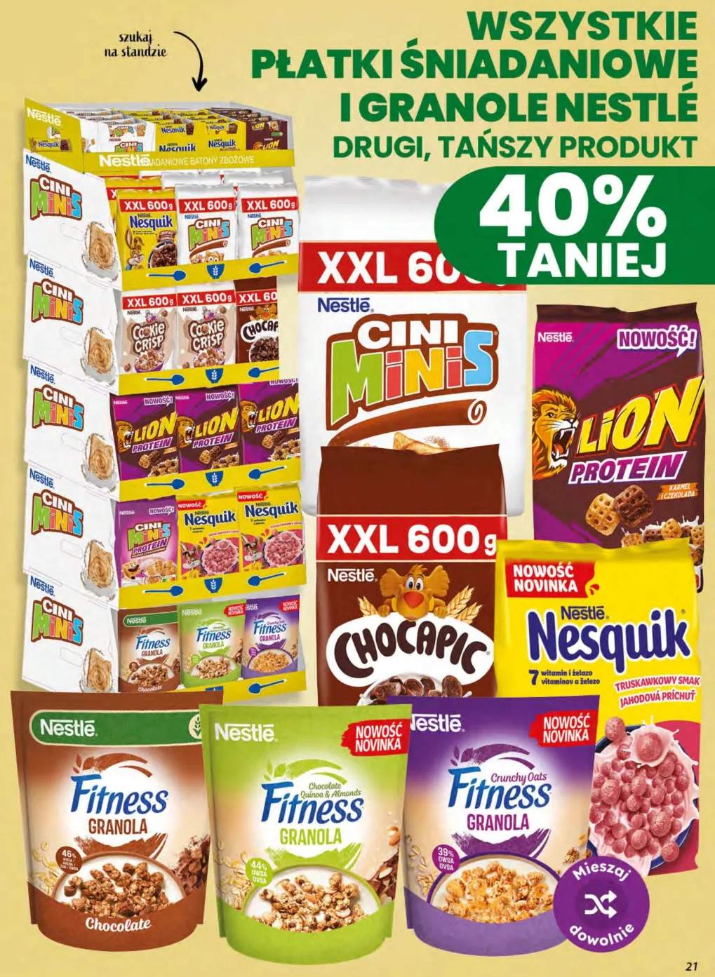 Płatki śniadaniowe i granole Nestlé +7 wariantów