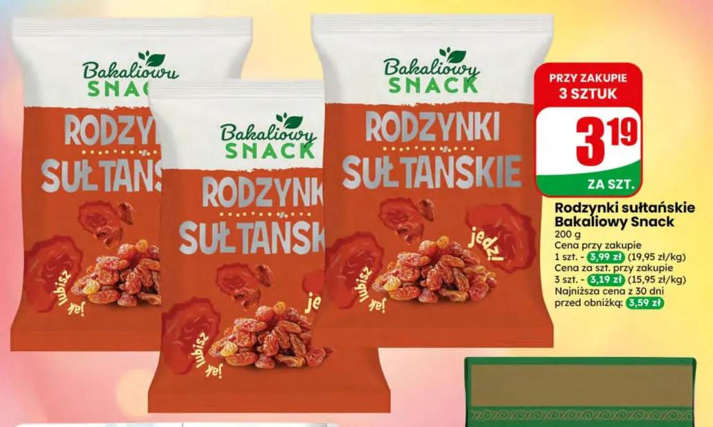 Rodzynki sułtańskie Bakaliowy Snack