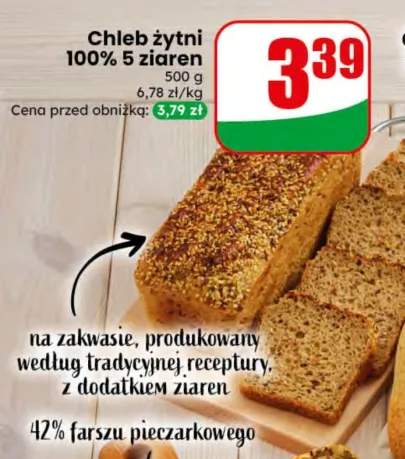 Chleb żytni 100% 5 ziaren
