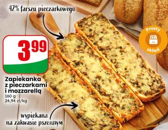 Zapiekanka z pieczarkami i mozzarellą