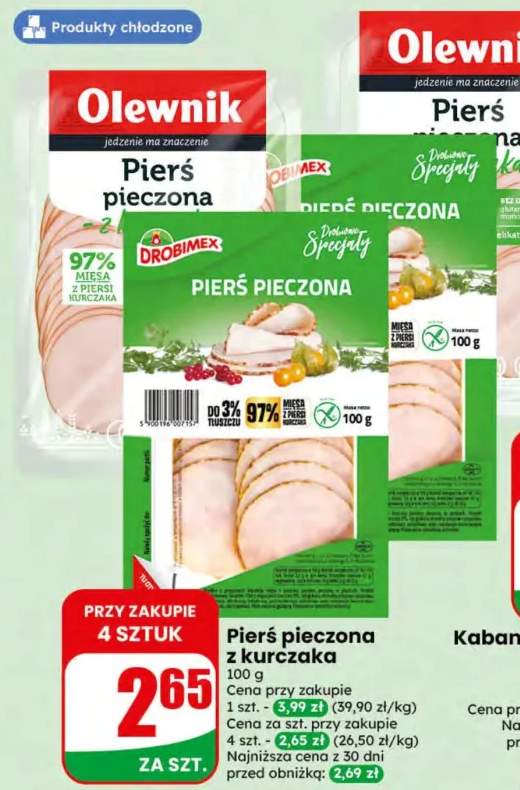 Pierś pieczona z kurczaka Olewnik +1 wariant