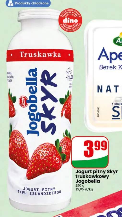 Jogurt pitny Skyr truskawkowy Jogobella